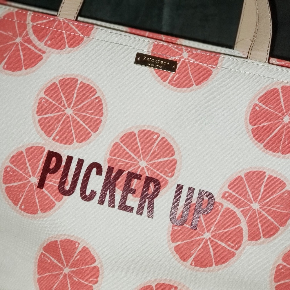 Kate Spade Pucker Up Francis Canvas Tote